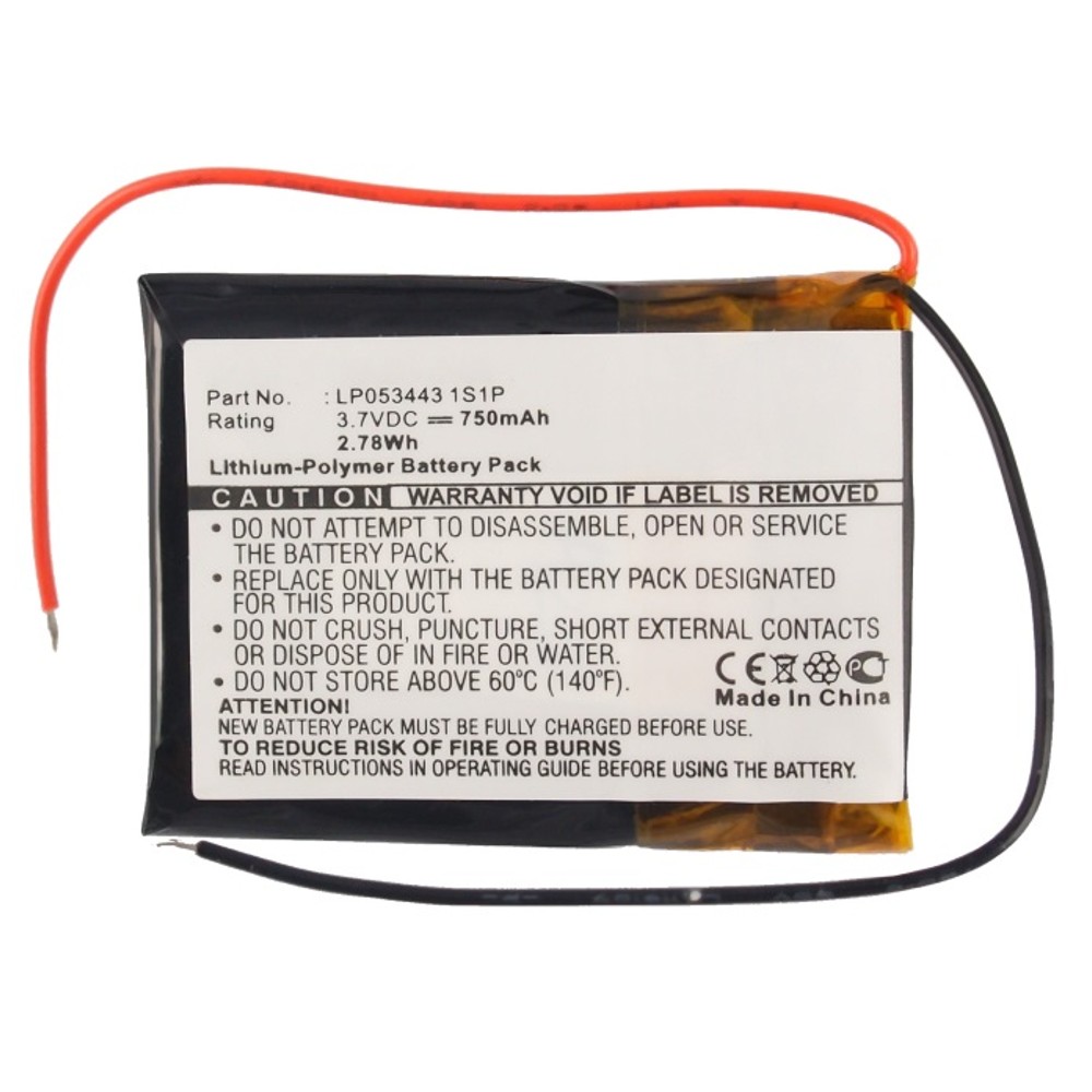 Synergy Digital GPS Battery, Compatible with RAC LP053443 1S1P GPS Battery (Li-Pol, 3.7V, 750mAh)