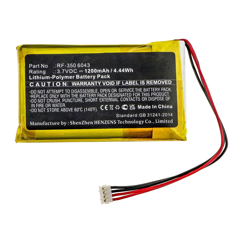 Synergy Digital GPS Battery, Compatible with Renkforce RF-350 6043 GPS Battery (Li-Pol, 3.7V, 1200mAh)