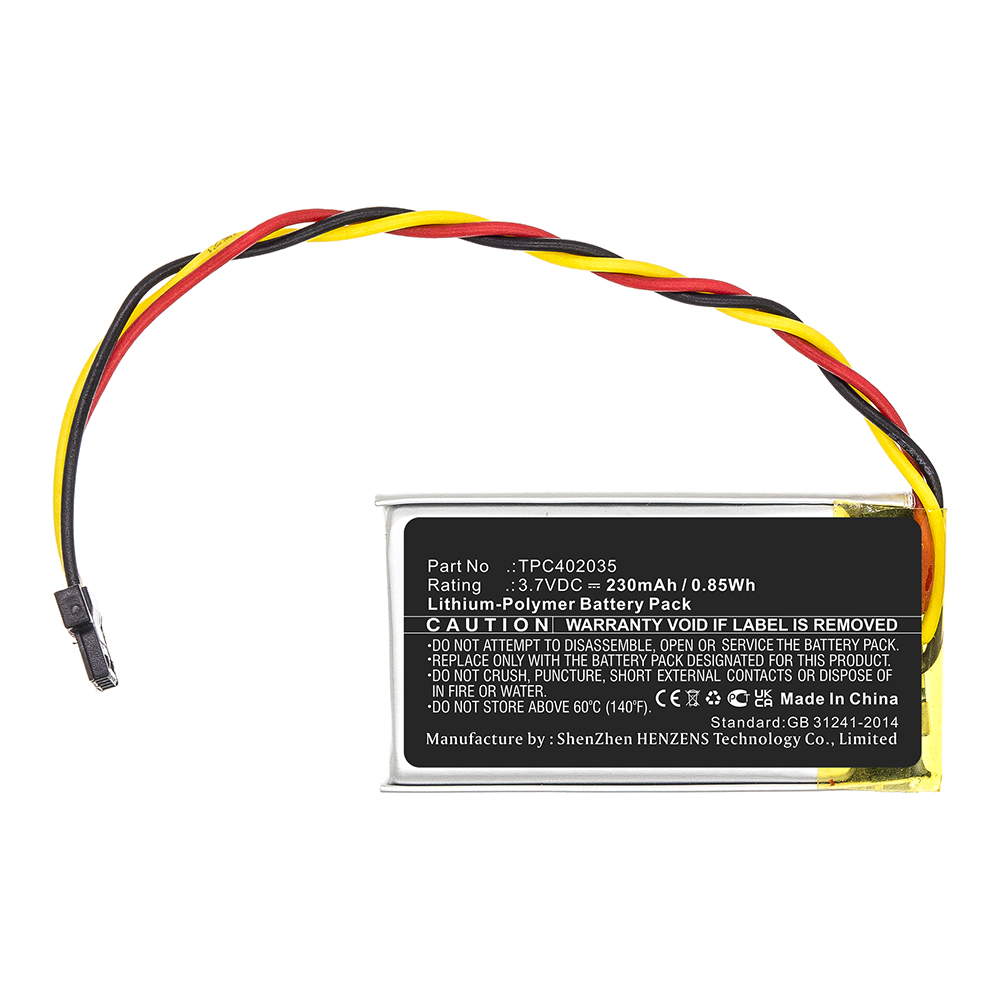 Synergy Digital GPS Battery, Compatible with TPC402035 GPS Battery (3.7V, Li-Pol, 230mAh)