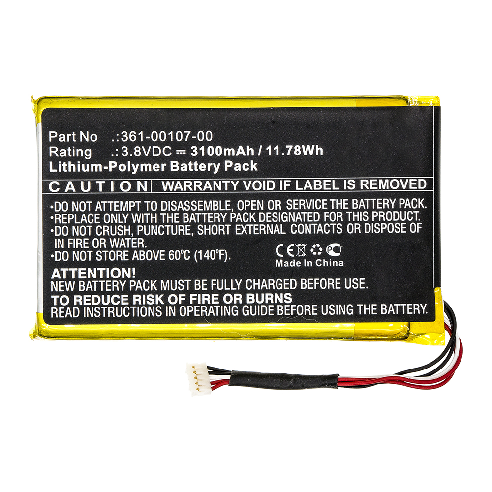 Synergy Digital GPS Battery, Compatible with Garmin 361-00107-00 GPS Battery (Li-Pol, 3.8V, 3100mAh)
