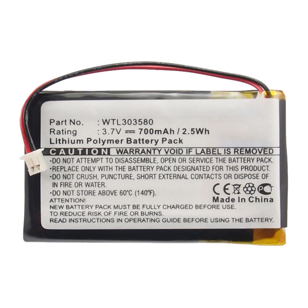 Synergy Digital GPS Battery, Compatible with NavGear WTL303580 GPS Battery (Li-Pol, 3.7V, 700mAh)