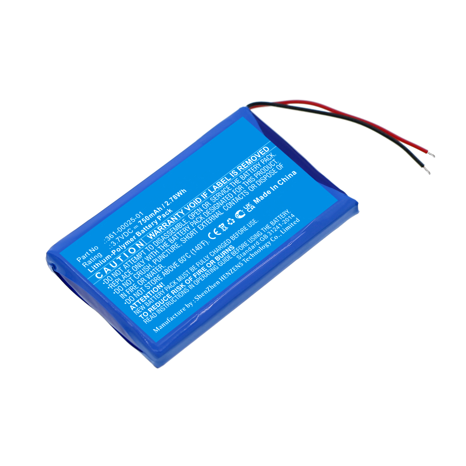 Synergy Digital GPS Battery, Compatible with Garmin 361-00025-01 GPS Battery (Li-Pol, 3.7V, 750mAh)