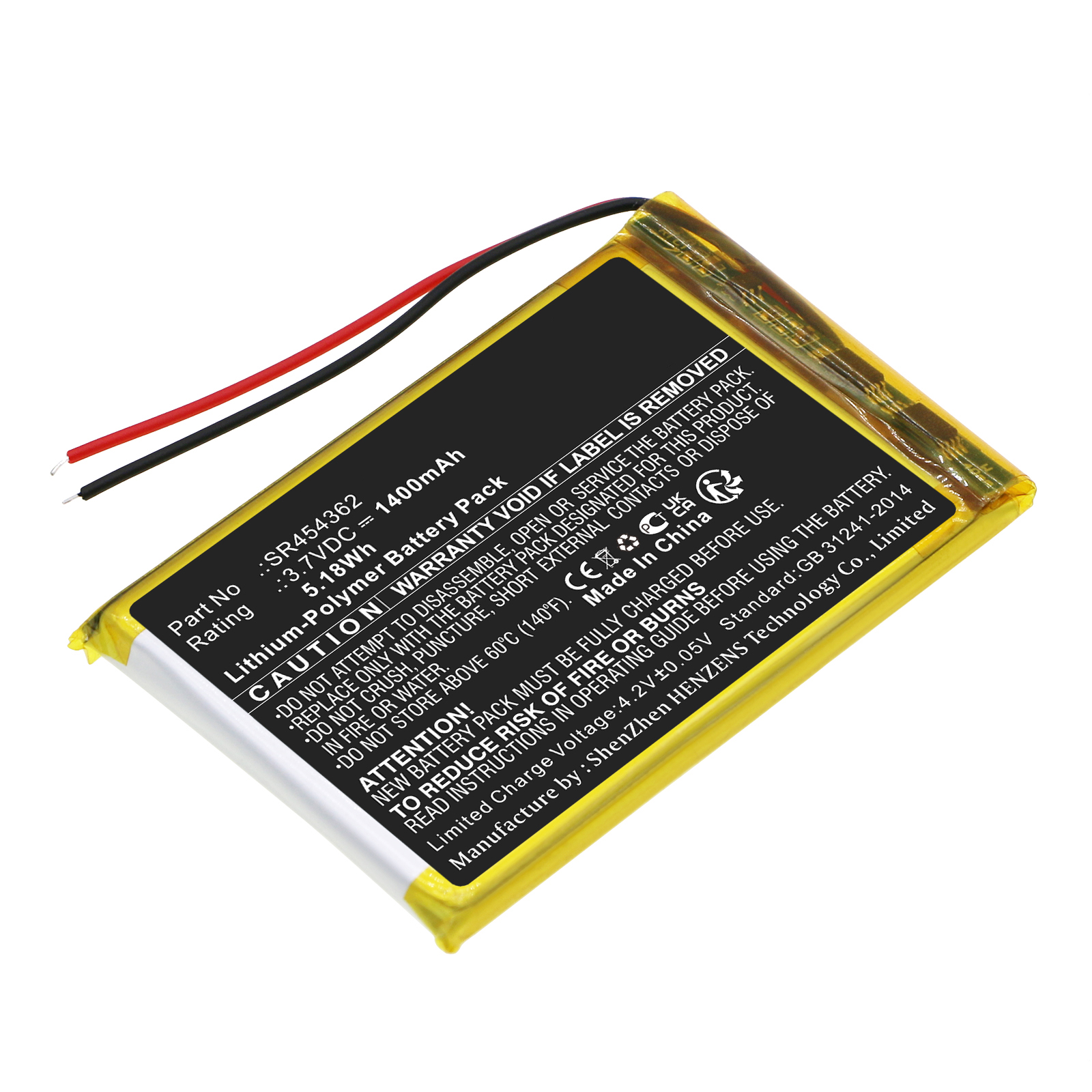 Synergy Digital GPS Battery, Compatible with Falk SR454362 GPS Battery (Li-Pol, 3.7V, 1400mAh)