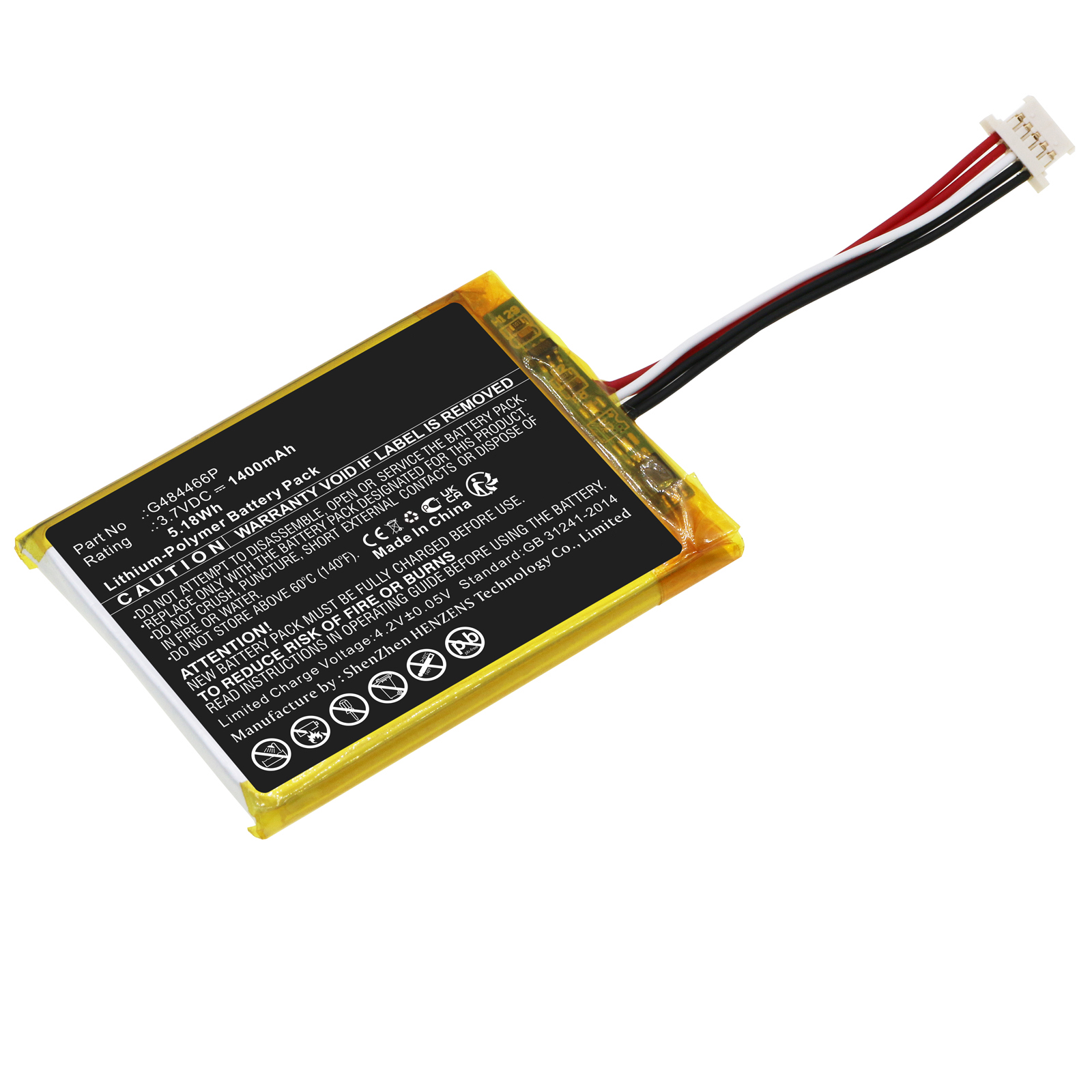 Synergy Digital GPS Battery, Compatible with Polar G484466P GPS Battery (Li-Pol, 3.7V, 1400mAh)