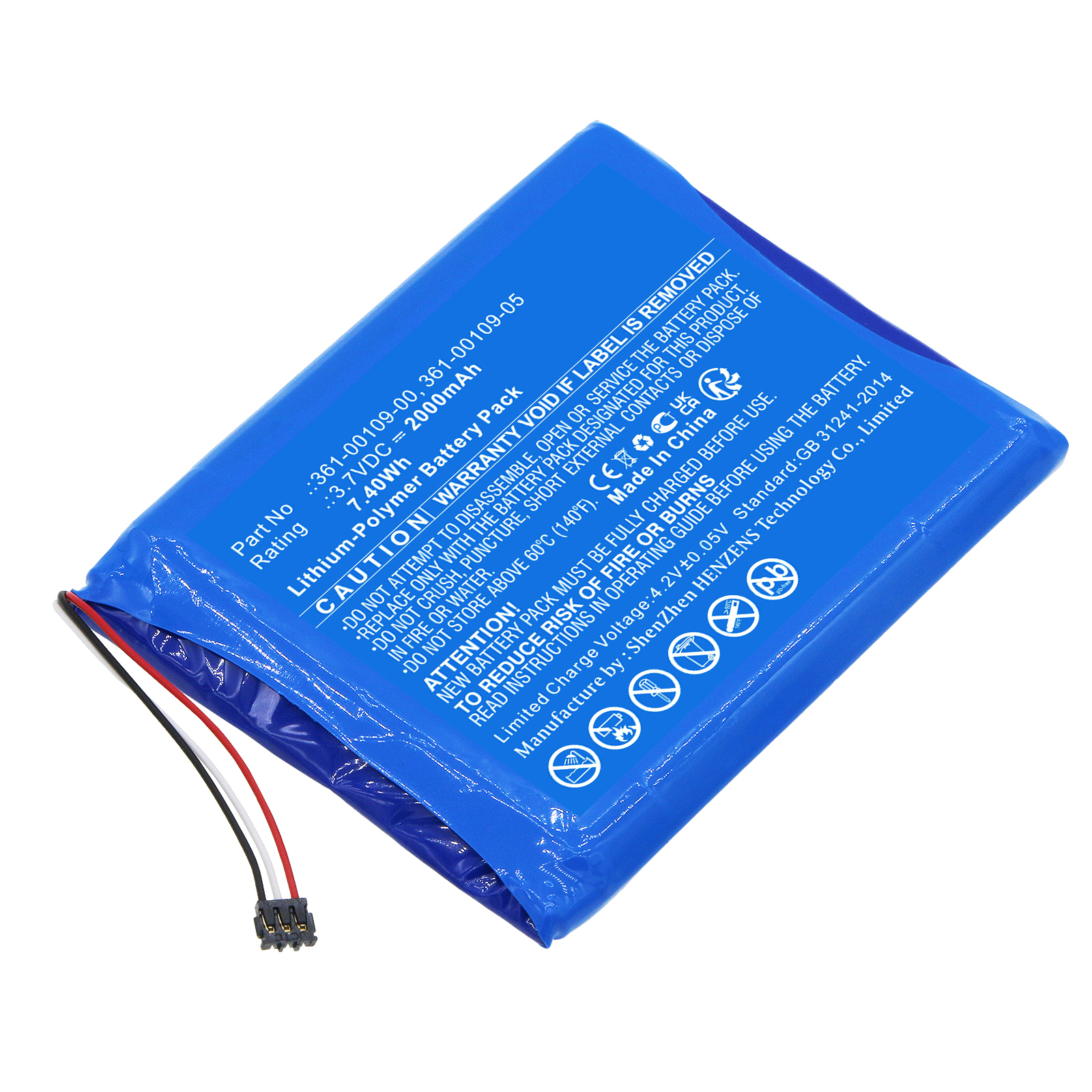 Synergy Digital GPS Battery, Compatible with Garmin 361-00109-00 GPS Battery (Li-Pol, 3.7V, 2000mAh)