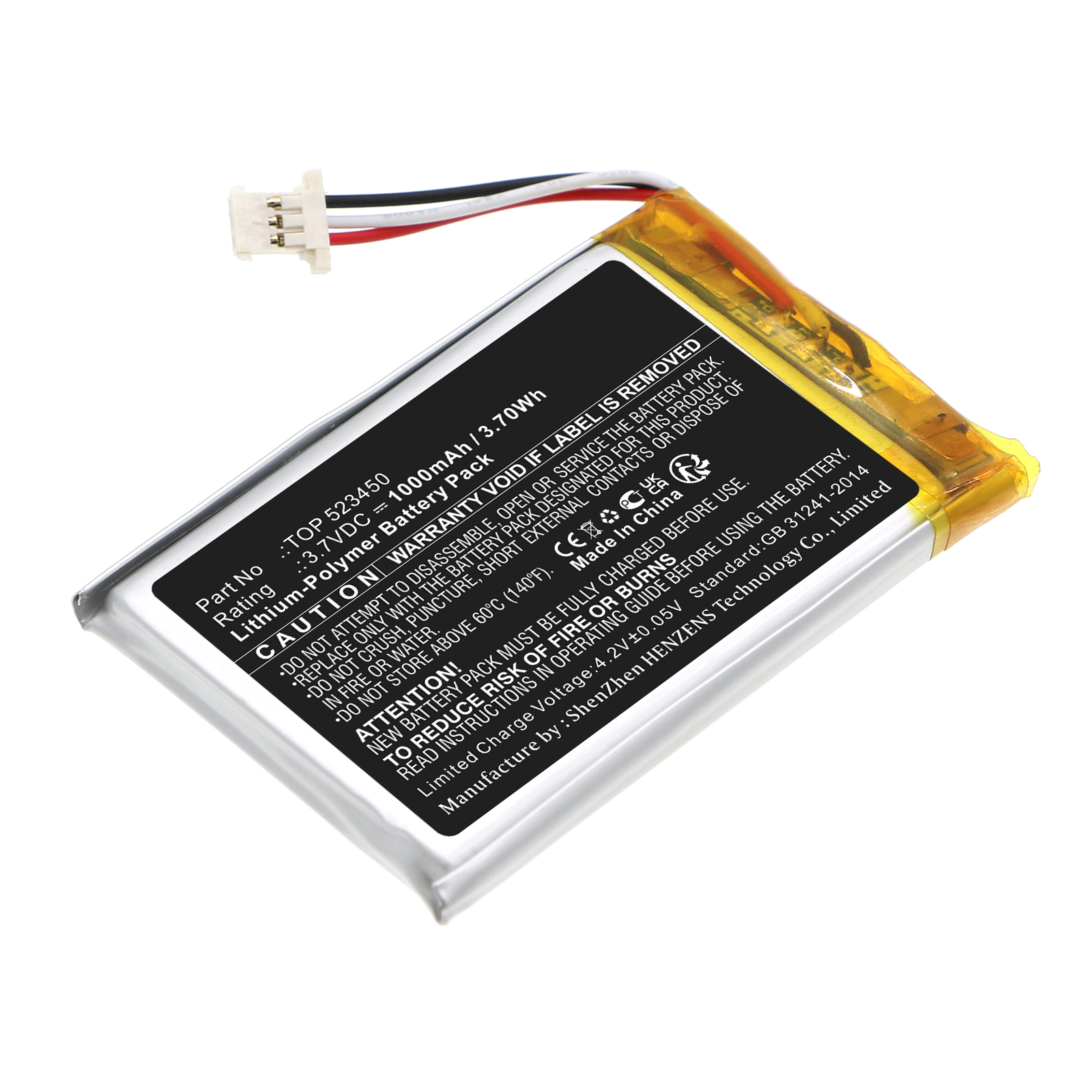 Synergy Digital GPS Battery, Compatible with RAND MCNALLY TOP 523450 GPS Battery (Li-Pol, 3.7V, 1000mAh)