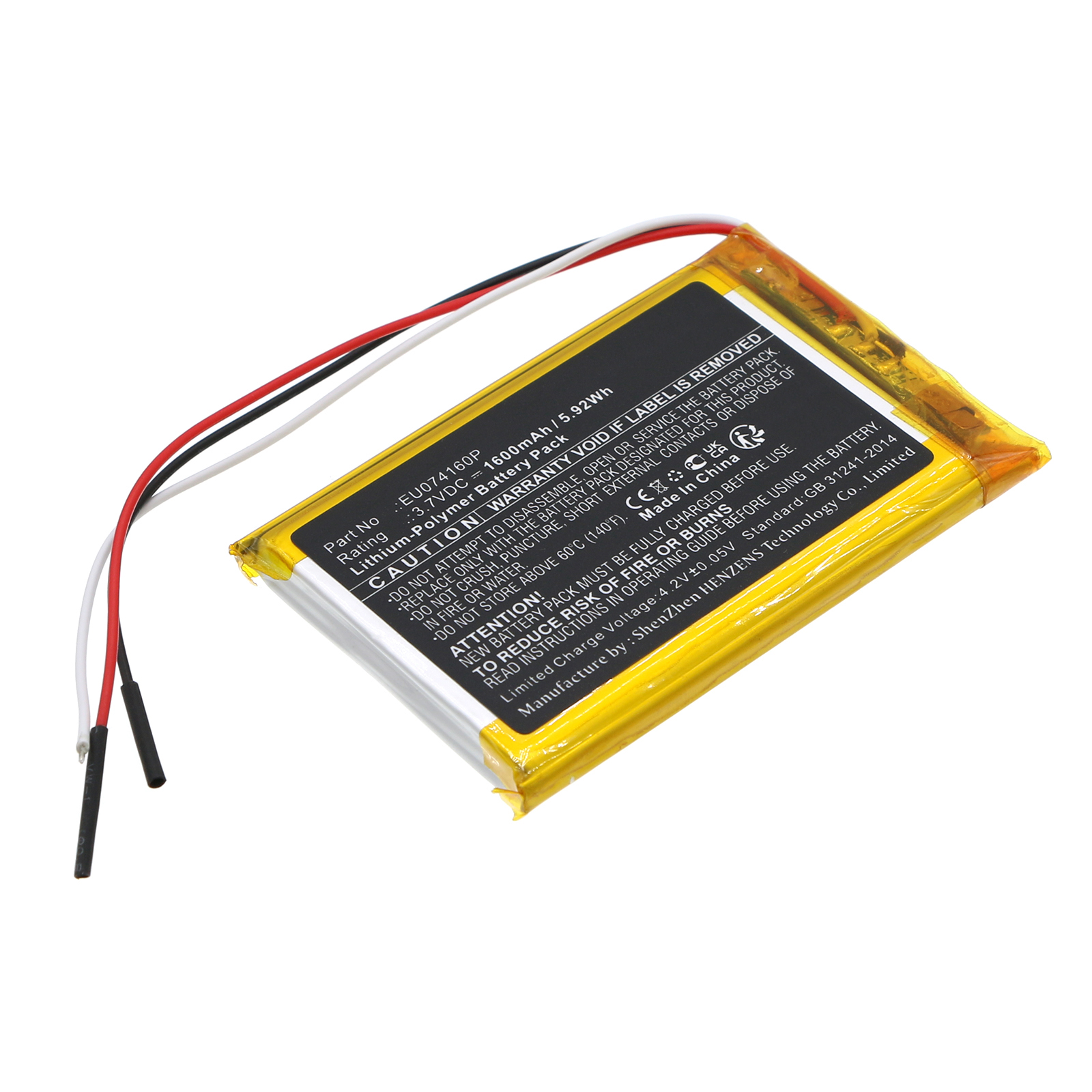 Synergy Digital GPS Battery, Compatible with RAND MCNALLY EU074160P GPS Battery (Li-Pol, 3.7V, 1600mAh)