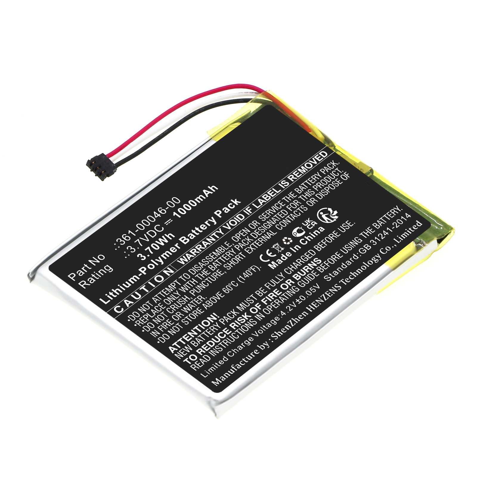 Synergy Digital GPS Battery, Compatible with Garmin 361-00046-00 GPS Battery (Li-Pol, 3.7V, 1000mAh)
