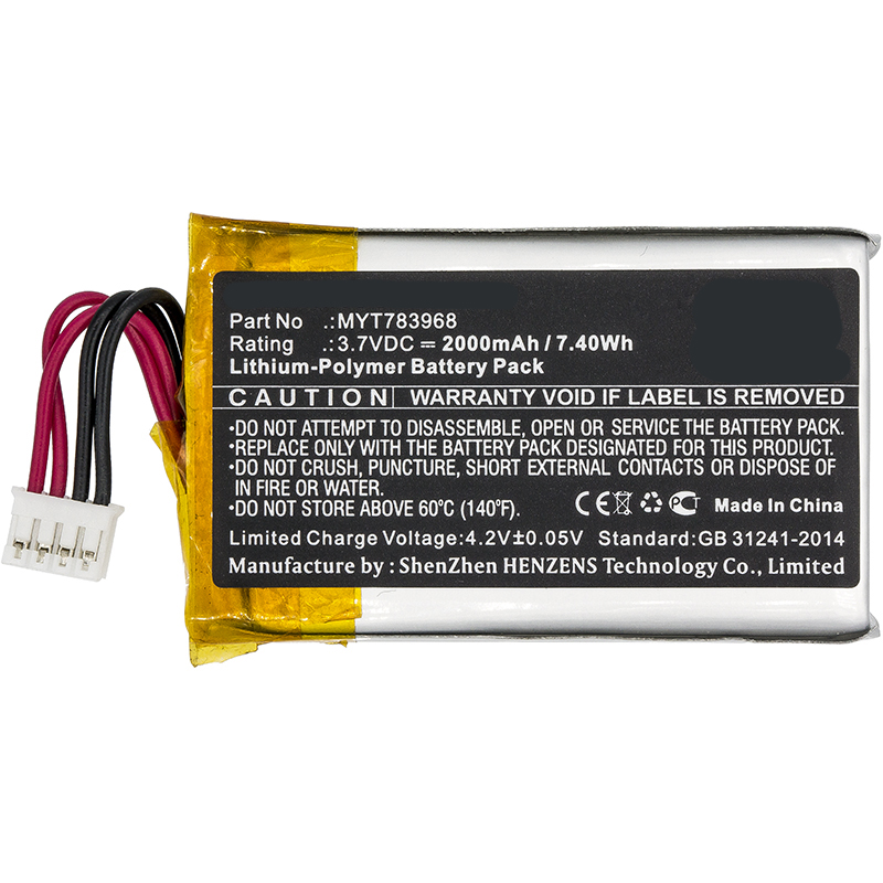 Synergy Digital GPS Battery, Compatiable with DeLorme MYT783968 GPS Battery (3.7V, Li-Pol, 2000mAh)