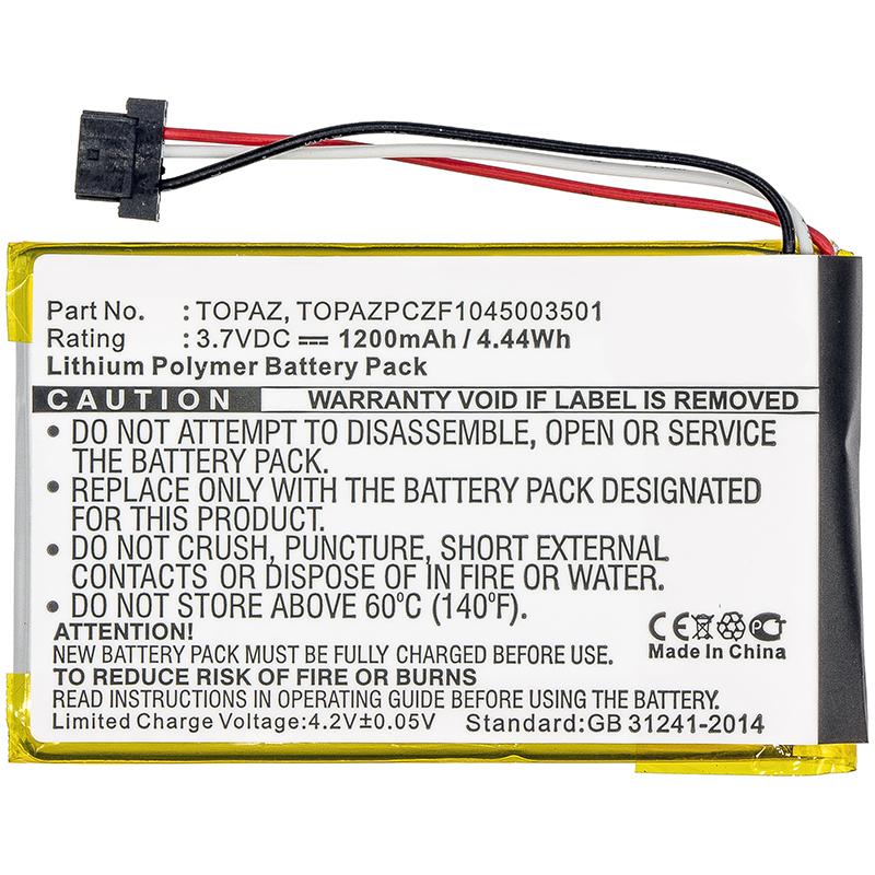 Synergy Digital GPS Battery, Compatiable with Navigon Topaz, TOPAZPCZF1045003501 GPS Battery (3.7V, Li-Pol, 1200mAh)