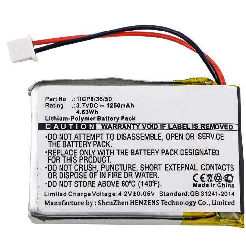 Synergy Digital GPS Battery, Compatible with Dual 1ICP8/36/50 GPS Battery (3.7V, Li-Pol, 1250mAh)
