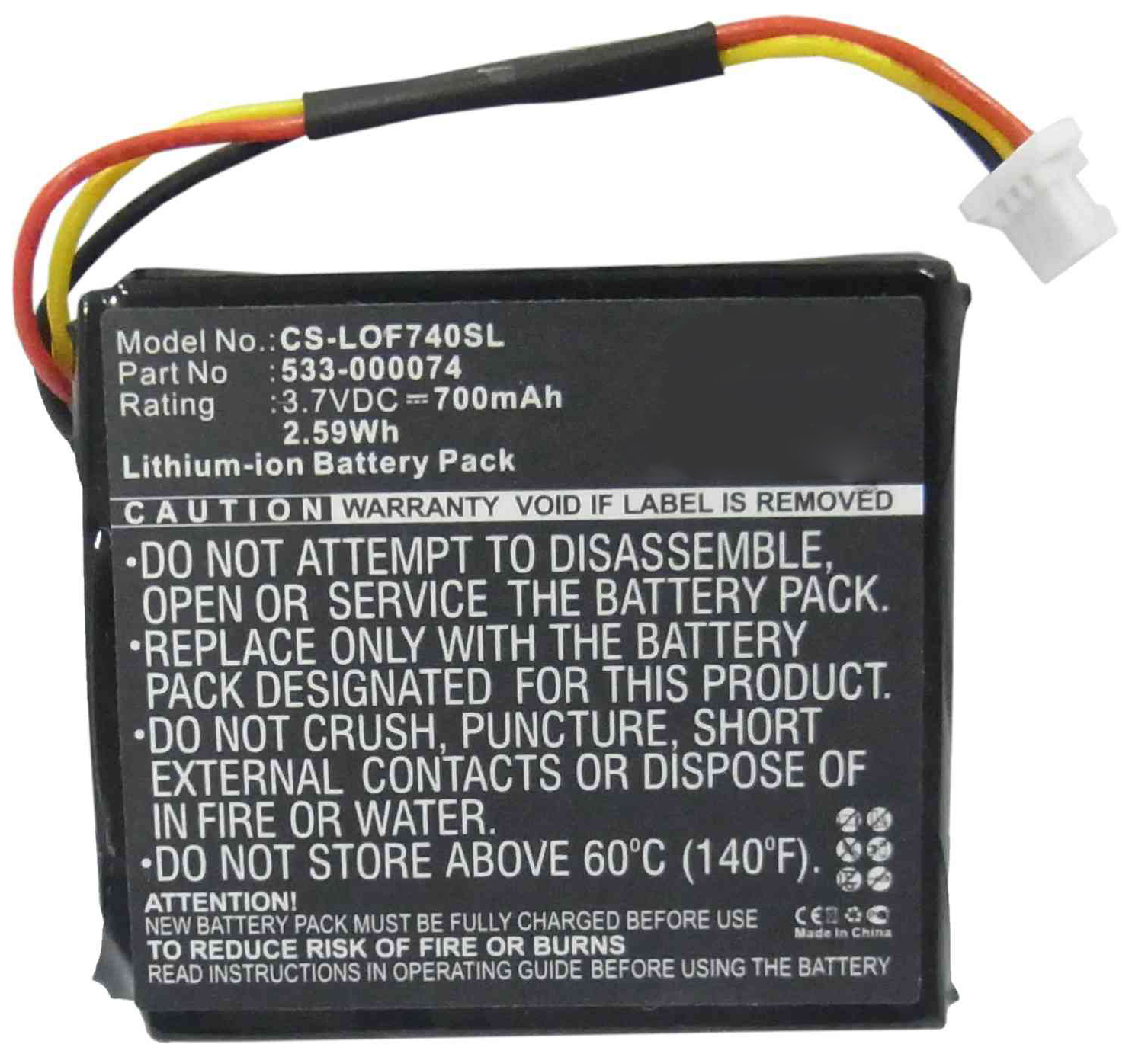 Synergy Digital Wireless Headset Battery, Compatible with Logitech 533-000074 Wireless Headset Battery (Li-ion, 3.7V, 700mAh)