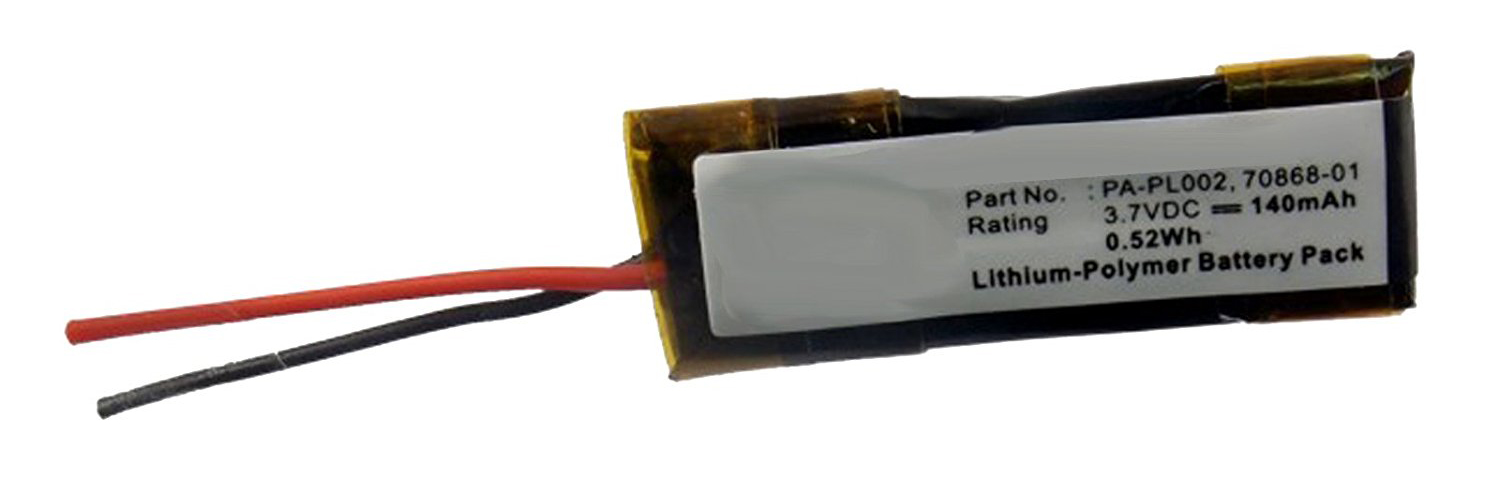 Synergy Digital Wireless Headset Battery, Compatible with Plantronics 70868-01 Wireless Headset Battery (Li-Pol, 3.7V, 140mAh)