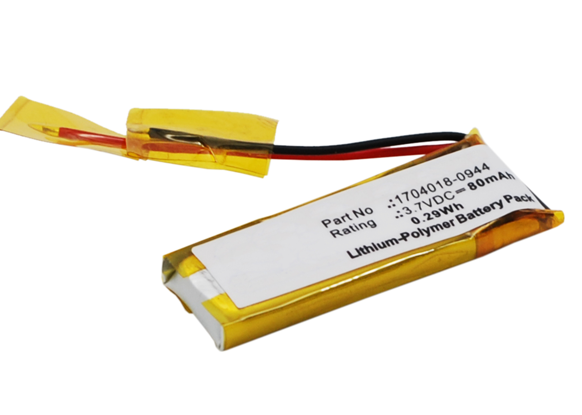 Plantronics 1704018-0944 Battery Replacement - (Li-Pol, 3.7V, 80mAh) Ultra Hi-Capacity Battery