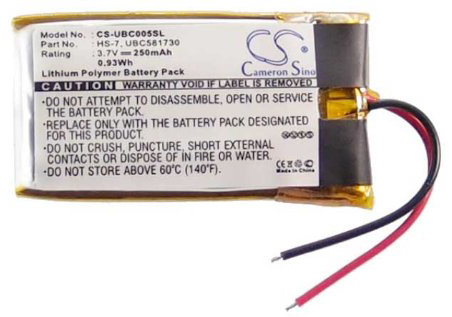 Ultralife HS-7 Battery Replacement - (Li-Pol, 3.7V, 250mAh) Ultra Hi-Capacity Battery