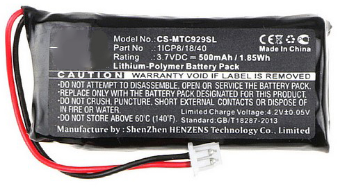 Synergy Digital Wireless Headset Battery, Compatible with Midland 1ICP8/18/40 Wireless Headset Battery (Li-Pol, 3.7V, 500mAh)