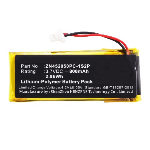 Synergy Digital Wireless Headset Battery, Compatible with Cardo ZN452050PC-1S2P Wireless Headset Battery (Li-Pol, 3.7V, 800mAh)
