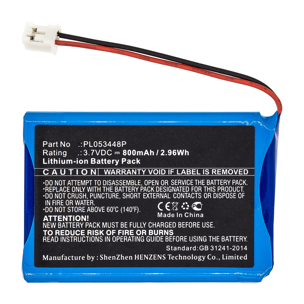 Synergy Digital Wireless Headset Battery, Compatible with Nolan PL053448P Wireless Headset Battery (Li-ion, 3.7V, 800mAh)