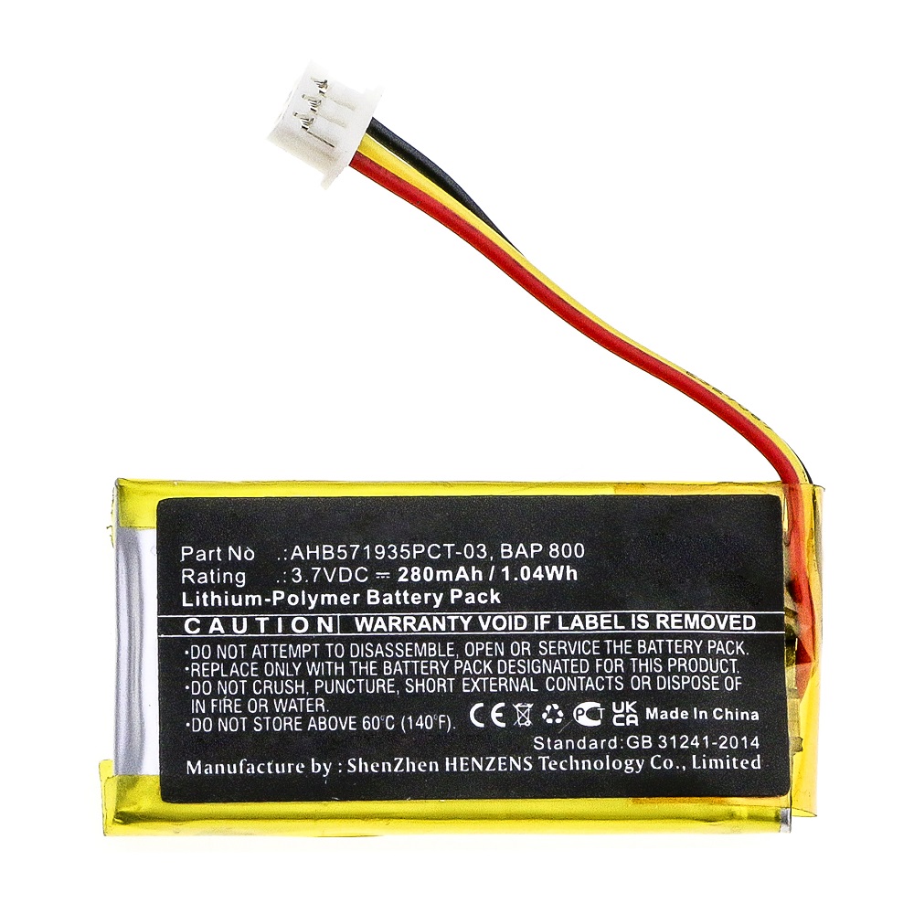 Synergy Digital Wireless Headset Battery, Compatible with Sennheiser AHB571935PCT-03 Wireless Headset Battery (Li-Pol, 3.7V, 280mAh)