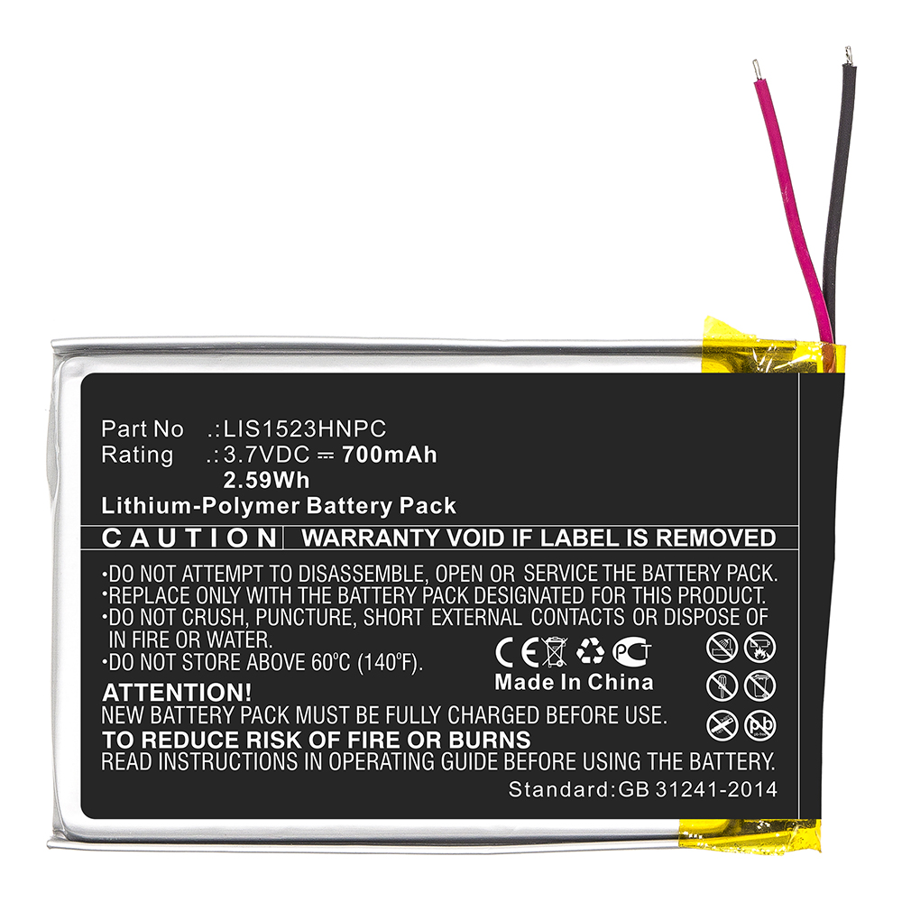 Synergy Digital Wireless Headset Battery, Compatible with Sony LIS1523HNPC Wireless Headset Battery (Li-Pol, 3.7V, 700mAh)
