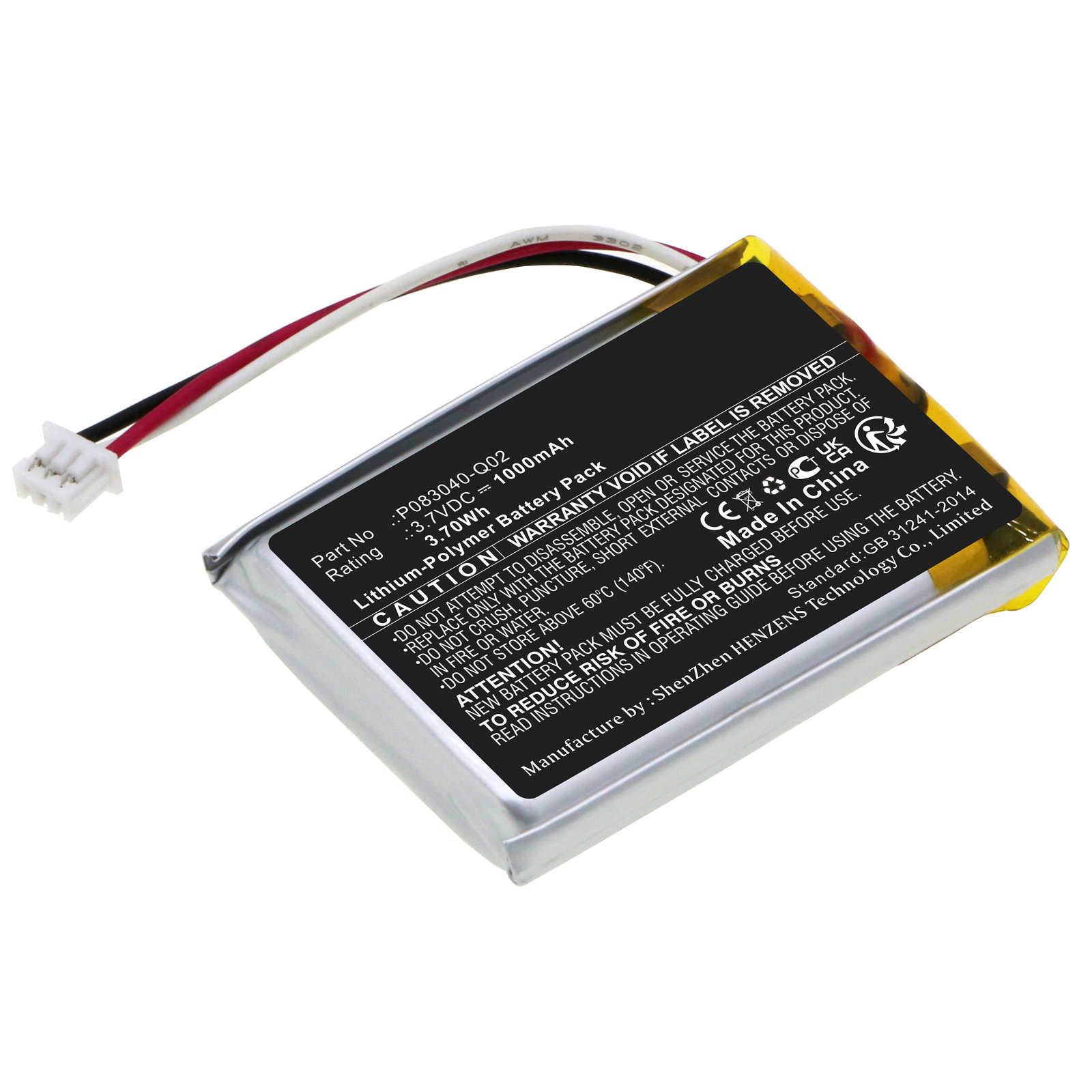 Synergy Digital Wireless Headset Battery, Compatible with AKG P083040-Q02 Wireless Headset Battery (Li-Pol, 3.7V, 1000mAh)