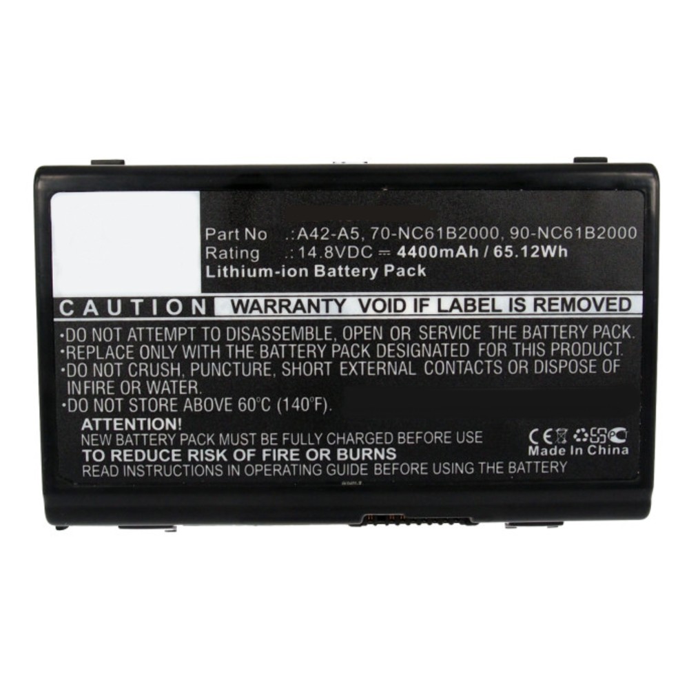 Synergy Digital Laptop Battery, Compatible with Asus 70-NC61B2000, 70-NC61B2100, 90-NC61B2000, 90-NC61B2100, A42-A5 Laptop Battery (Li-ion, 14.8V, 4400mAh)