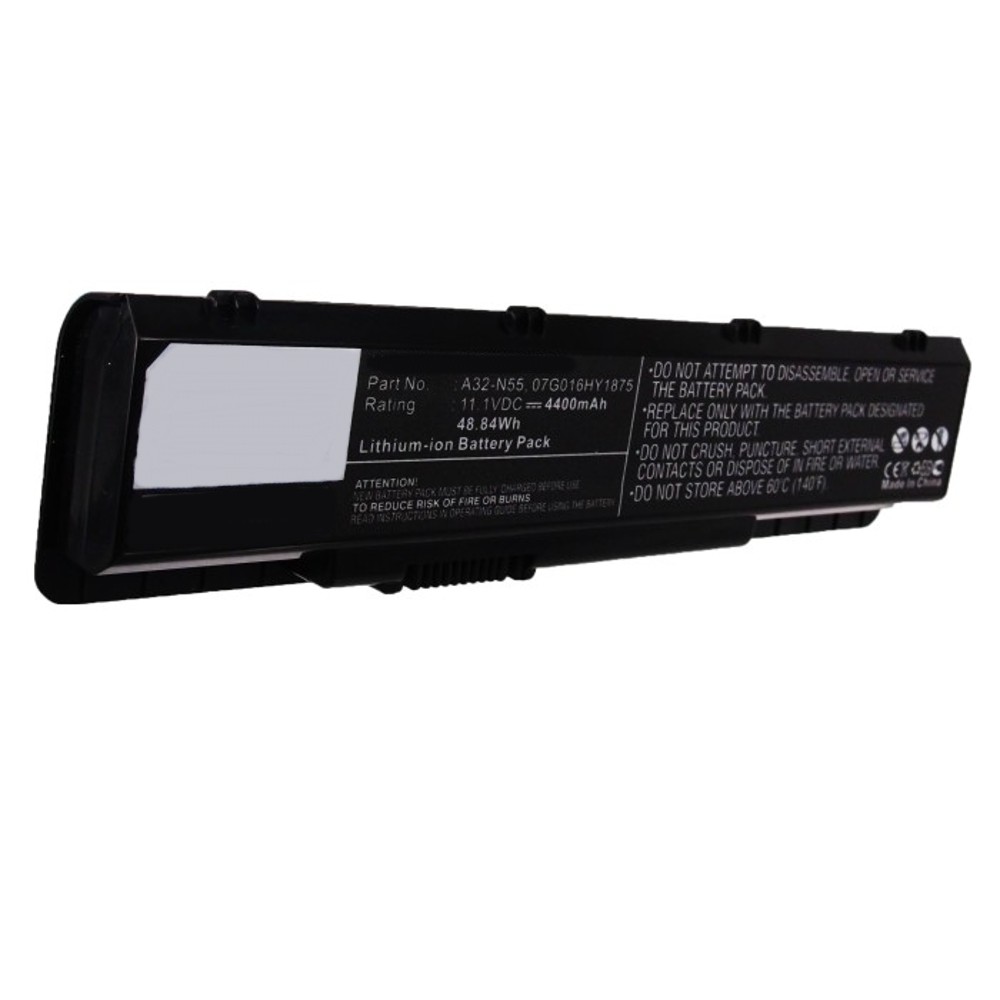 Synergy Digital Laptop Battery, Compatible with Asus 07G016HY1875, A32-N55 Laptop Battery (Li-ion, 11.1V, 4400mAh)