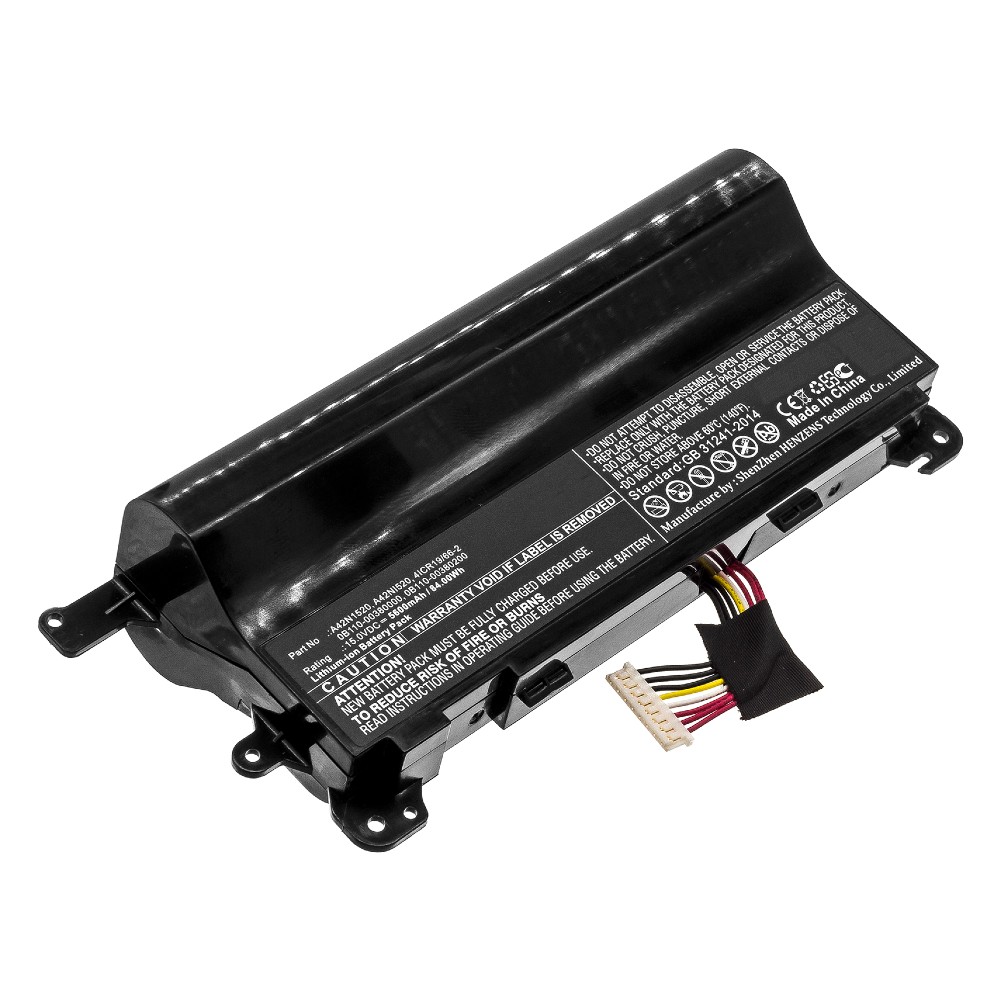 Synergy Digital Laptop Battery, Compatible with Asus 0B110-00380000, 0B110-00380200, 4ICR19/66-2, A42N1520, A42NI520 Laptop Battery (Li-ion, 15V, 5600mAh)