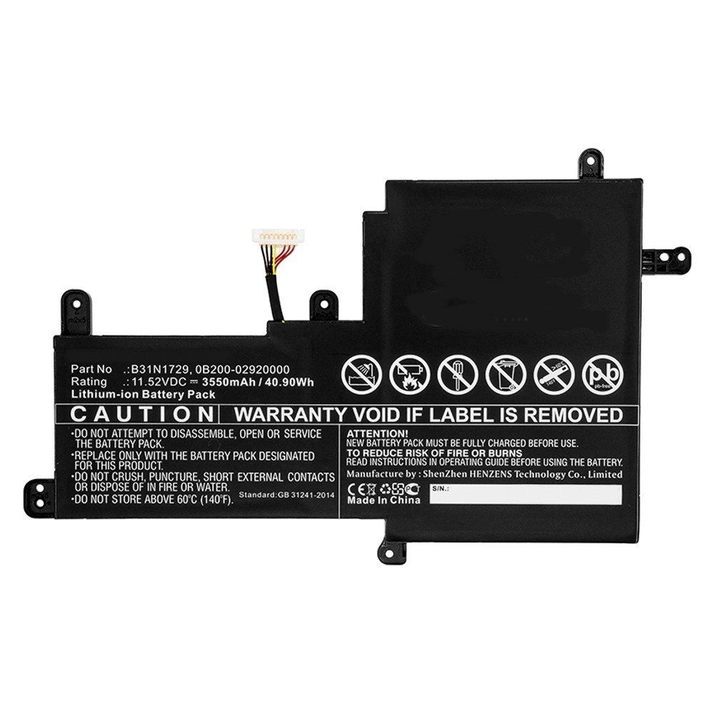 Synergy Digital Laptop Battery, Compatible with Asus 0B200-02920000, B31N1729 Laptop Battery (Li-ion, 11.52V, 3550mAh)