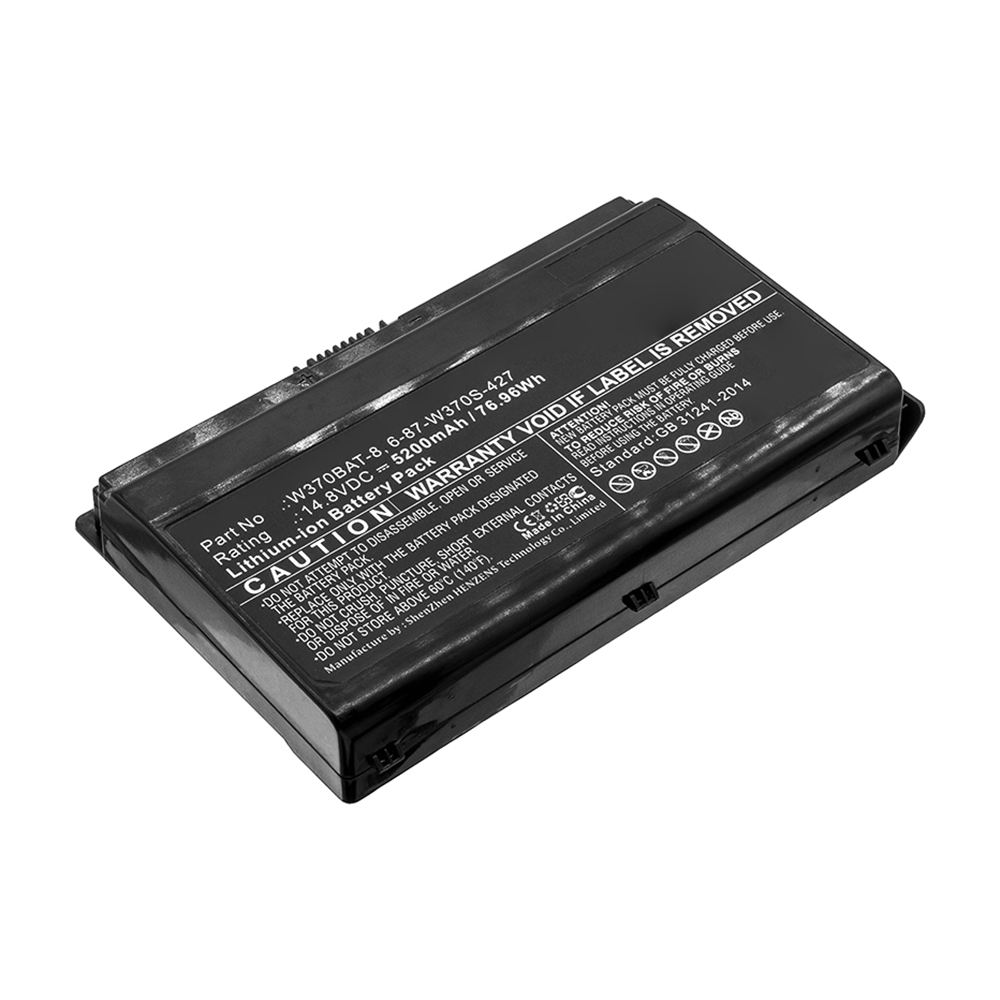 Synergy Digital Laptop Battery, Compatible with Clevo 6-87-W370S-427, 6-87-W370S-4271, 6-87-W37ES-427, 6-87-W37SS-427, W370BAT-3, W370BAT-8 Laptop Battery (Li-ion, 14.8V, 5200mAh)