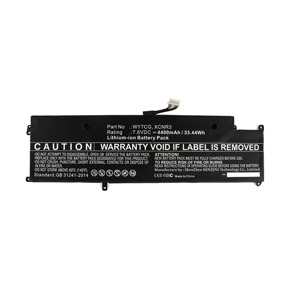 Synergy Digital Laptop Battery, Compatible with DELL WY7CG, XCNR3 Laptop Battery (Li-ion, 7.6V, 4400mAh)