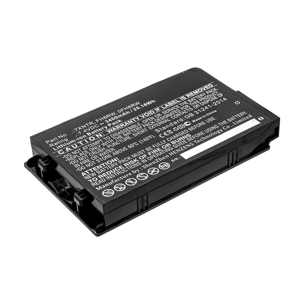 Synergy Digital Laptop Battery, Compatible with DELL 0FH8RW, 451-BCDH, 7XNTR, FH8RW, J7HTX, J82G5 Laptop Battery (Li-ion, 7.4V, 3400mAh)