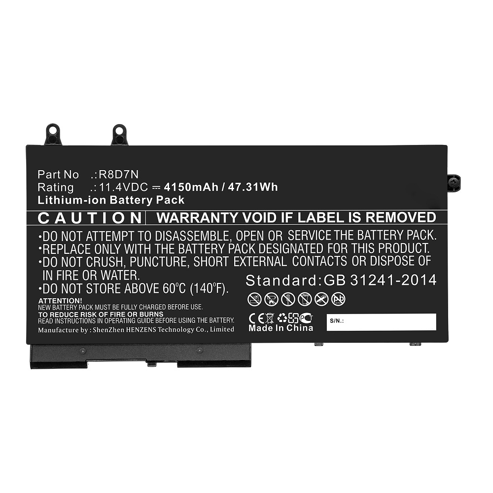 Synergy Digital Laptop Battery, Compatible with DELL R8D7N Laptop Battery (Li-ion, 11.4V, 4150mAh)