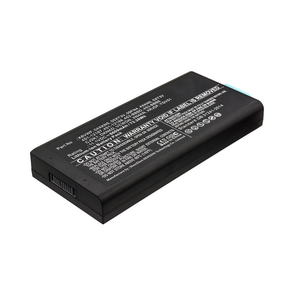 Synergy Digital Laptop Battery, Compatible with DELL 04XKN5, 05XT3V, 09FN4, 451-12187, 451-12188, 453-BBBD, 453-BBBE, 4XKN5, 5XT3V, CJ2K1, DKNKD, VCWGN, X8VWF, XN4KN, XRJDF, YGV51 Laptop Battery (Li-ion, 11.1V, 6600mAh)