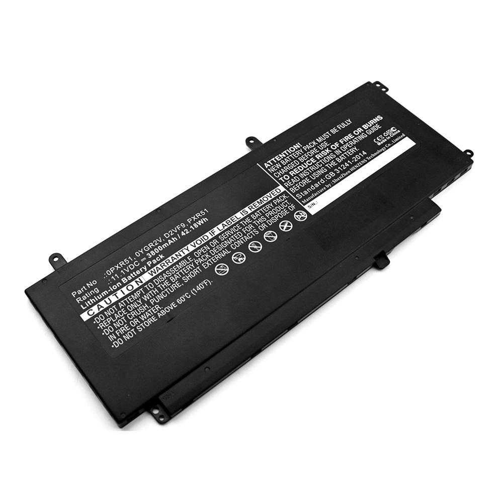 Synergy Digital Laptop Battery, Compatible with DELL 0PXR51, 0YGR2V, D2VF9, PXR51 Laptop Battery (Li-ion, 11.1V, 3800mAh)