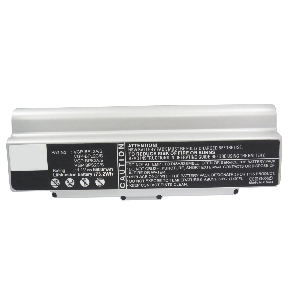 Synergy Digital Laptop Battery, Compatible with Sony VGP-BPL2A/S, VGP-BPL2C/S, VGP-BPS2A/S, VGP-BPS2C/S Laptop Battery (Li-ion, 11.1V, 6600mAh)
