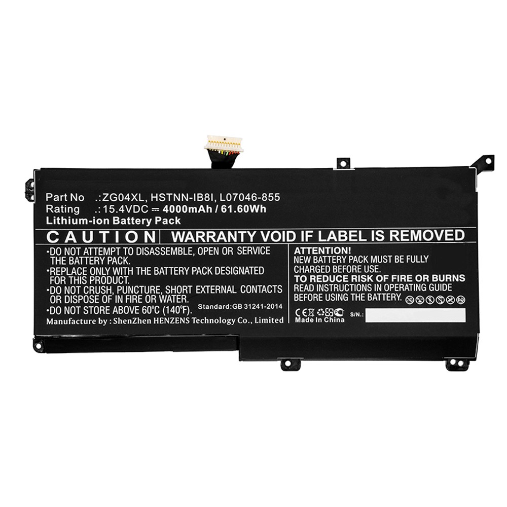 Synergy Digital Laptop Battery, Compatible with HP HSTNN-IB8I, L07046-855, L07352-1C1, ZG04XL Laptop Battery (15.4V, Li-ion, 4000mAh)