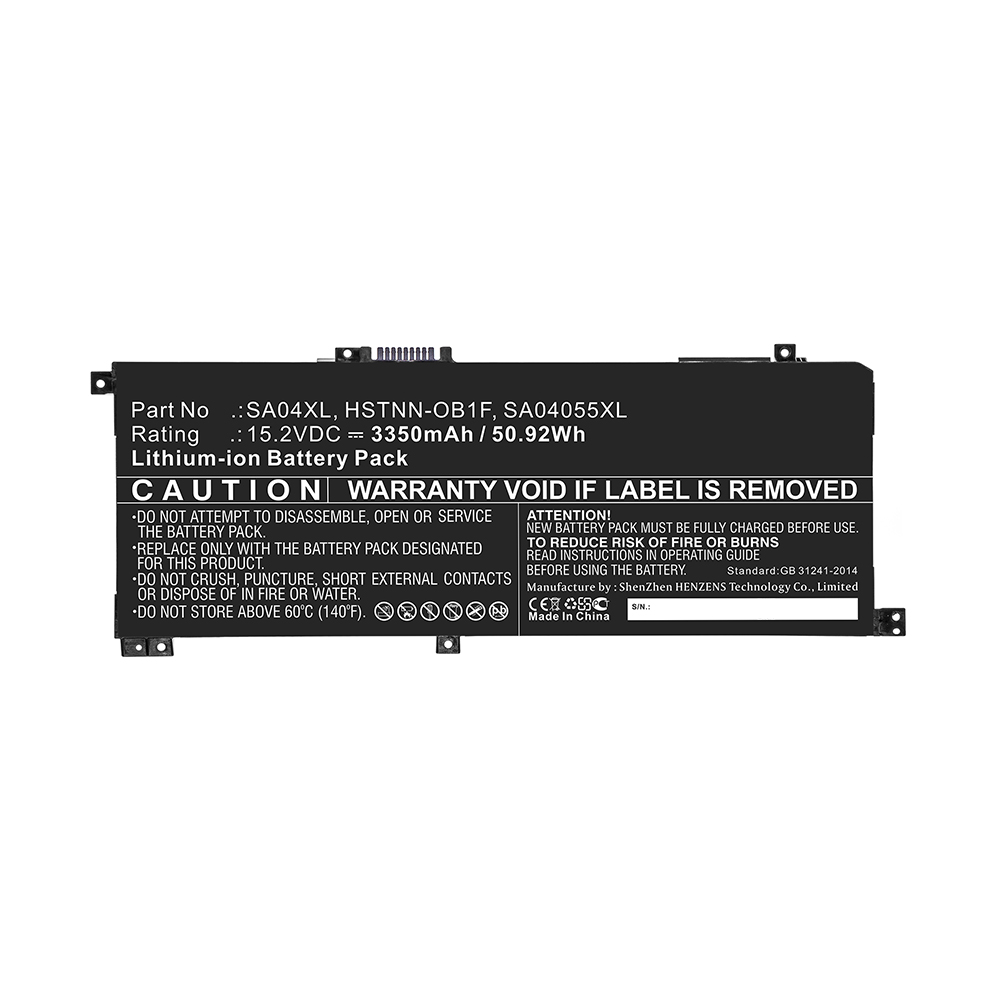 Synergy Digital Laptop Battery, Compatible with HP HSTNN-OB1F, HSTNN-OB1G, HSTNN-UB7U, L43248-541 Laptop Battery (15.2V, Li-ion, 3350mAh)