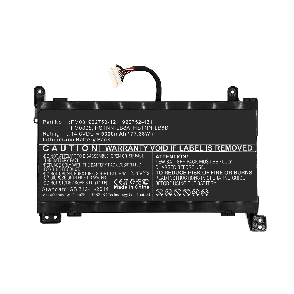 Synergy Digital Laptop Battery, Compatible with HP 922752-421, 922753-421, 922976-855, FM08 Laptop Battery (14.6V, Li-ion, 5300mAh)