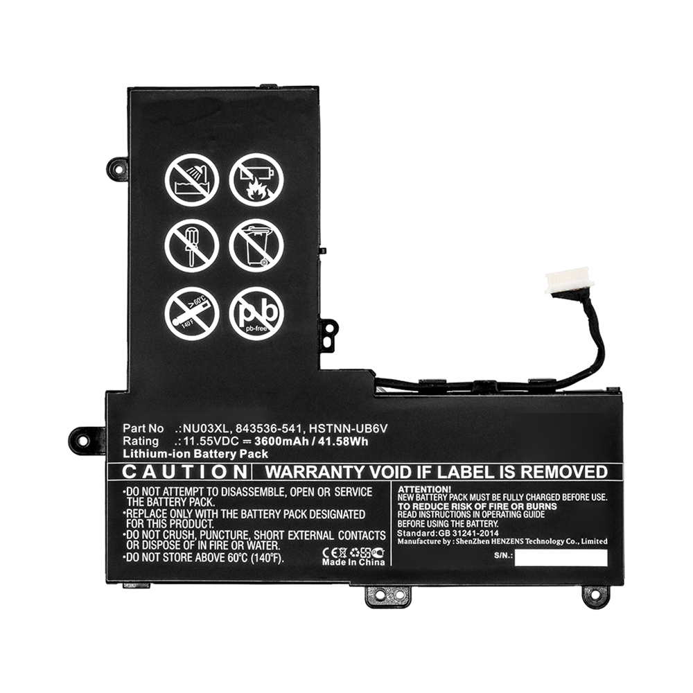 Synergy Digital Laptop Battery, Compatible with HP 843536-541, 844201-850, 844201-855, 844201-856 Laptop Battery (11.55V, Li-ion, 3600mAh)