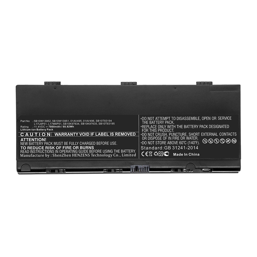 Synergy Digital Laptop Battery, Compatible with Lenovo L17L6P51 Laptop Battery (Li-ion, 11.4V, 7800mAh)