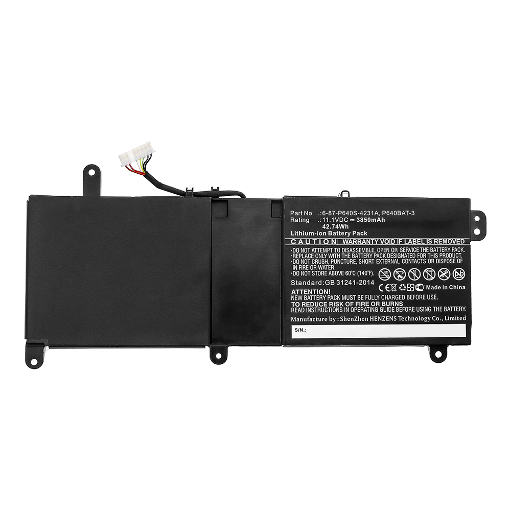 Synergy Digital Laptop Battery, Compatible with Thunderobot P640BAT-3 Laptop Battery (Li-ion, 11.1V, 3850mAh)
