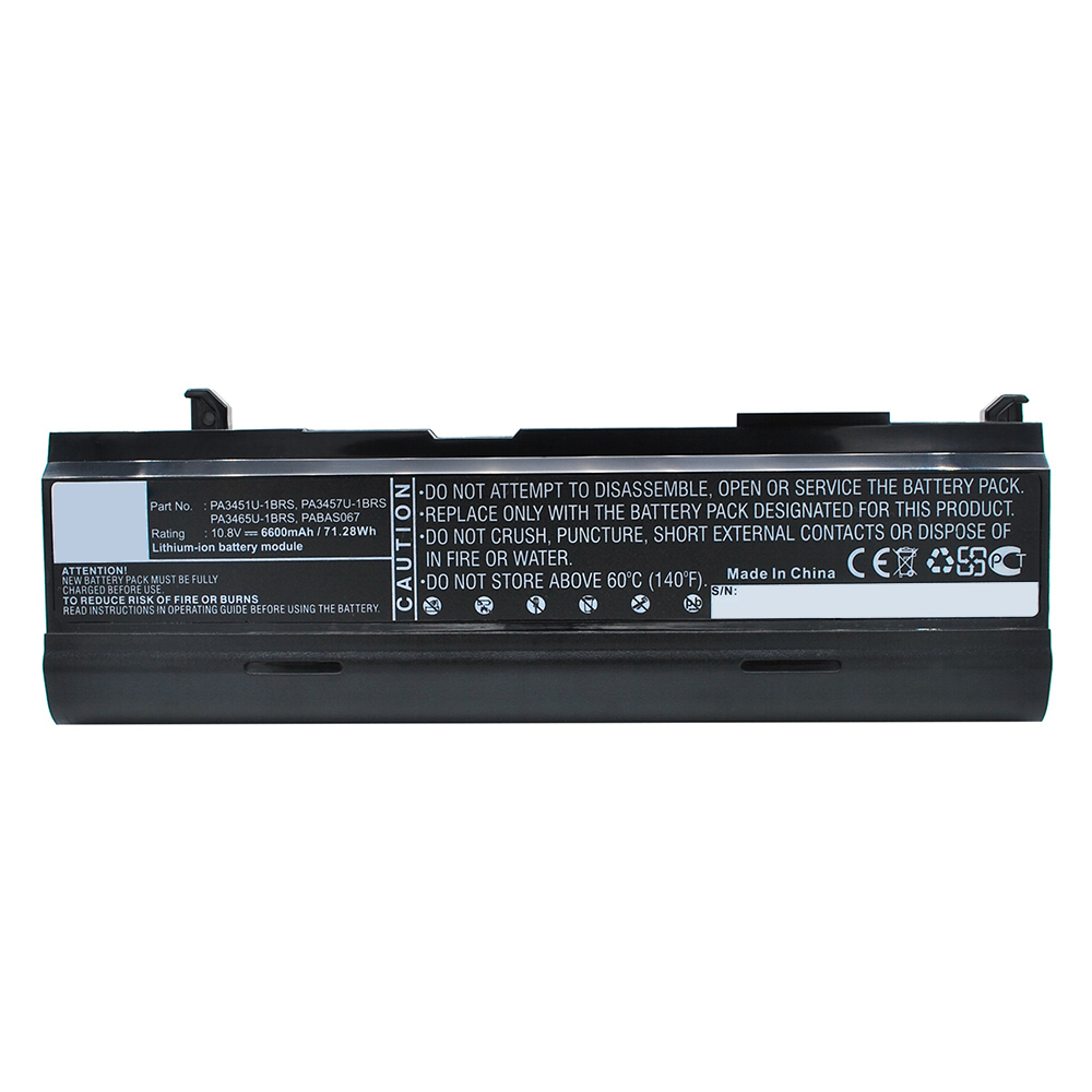 Synergy Digital Laptop Battery, Compatible with Toshiba PA3451U-1BRS Laptop Battery (Li-ion, 10.8V, 6600mAh)
