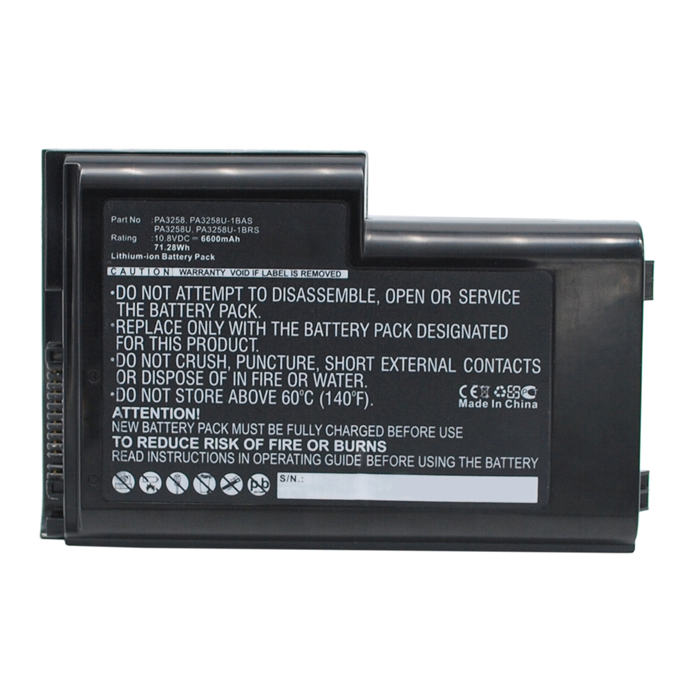 Synergy Digital Laptop Battery, Compatible with Toshiba PA3258U-1BAS Laptop Battery (Li-ion, 10.8V, 6600mAh)