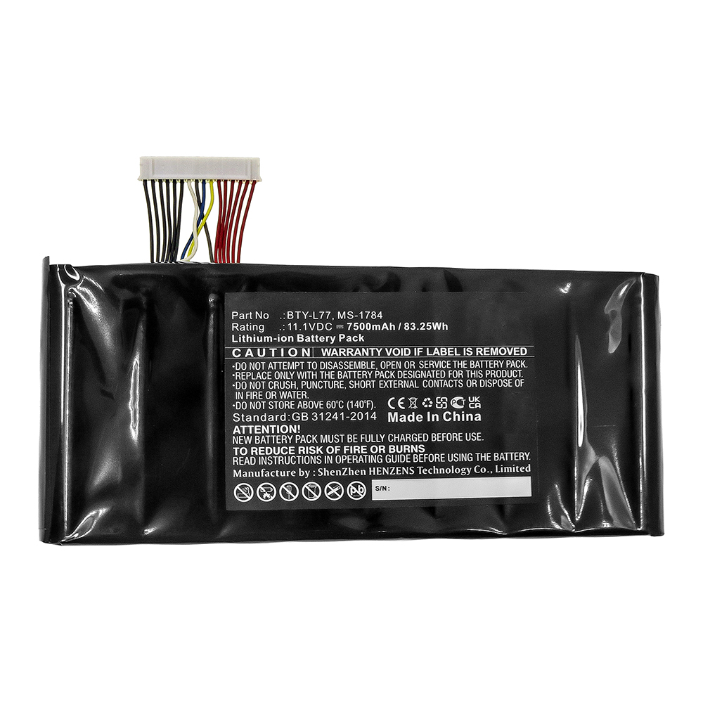 Synergy Digital Laptop Battery, Compatible with BTY-L77 Laptop Battery (11.1V, Li-ion, 7500mAh)