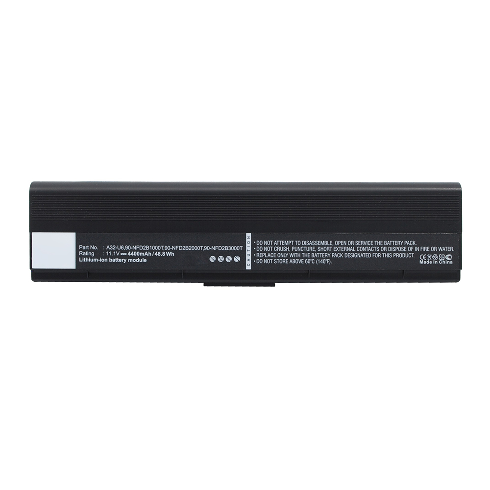 Synergy Digital Laptop Battery, Compatible with Asus A32-U6 Laptop Battery (Li-ion, 11.1V, 4400mAh)