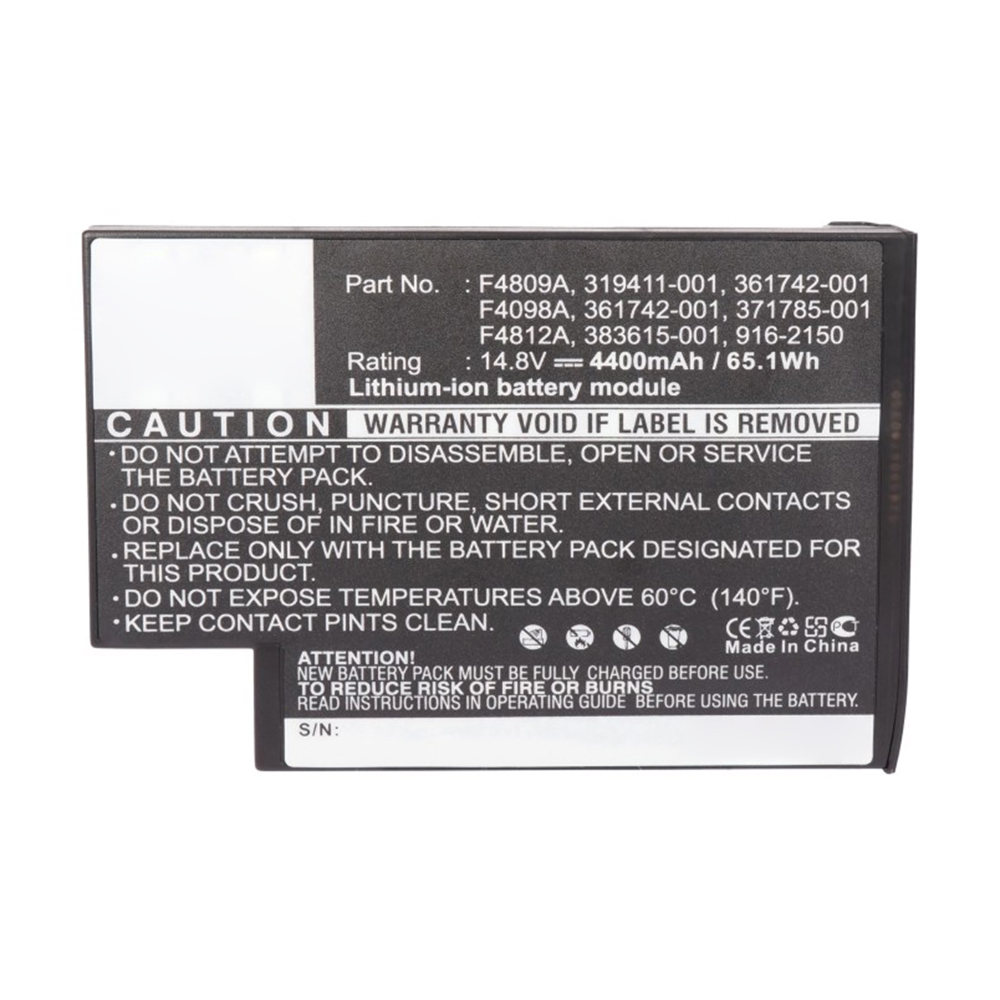 Synergy Digital Laptop Battery, Compatible with Compaq F4809A Laptop Battery (Li-ion, 14.8V, 4400mAh)