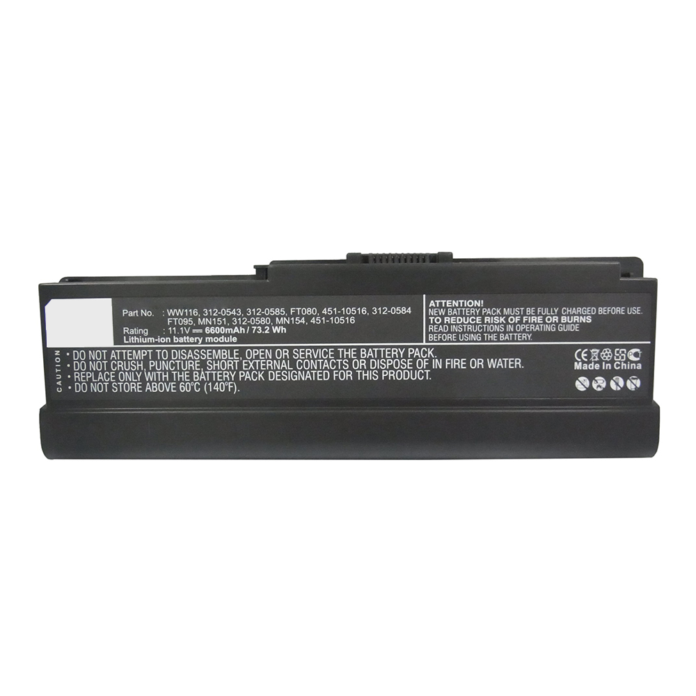 Synergy Digital Laptop Battery, Compatible with DELL FT080 Laptop Battery (Li-ion, 11.1V, 6600mAh)