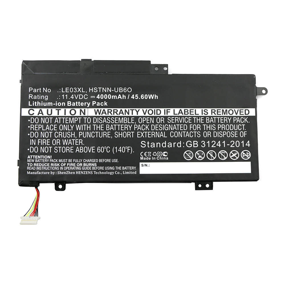 Synergy Digital Laptop Battery, Compatible with HP LE03XL Laptop Battery (Li-ion, 11.4V, 4000mAh)