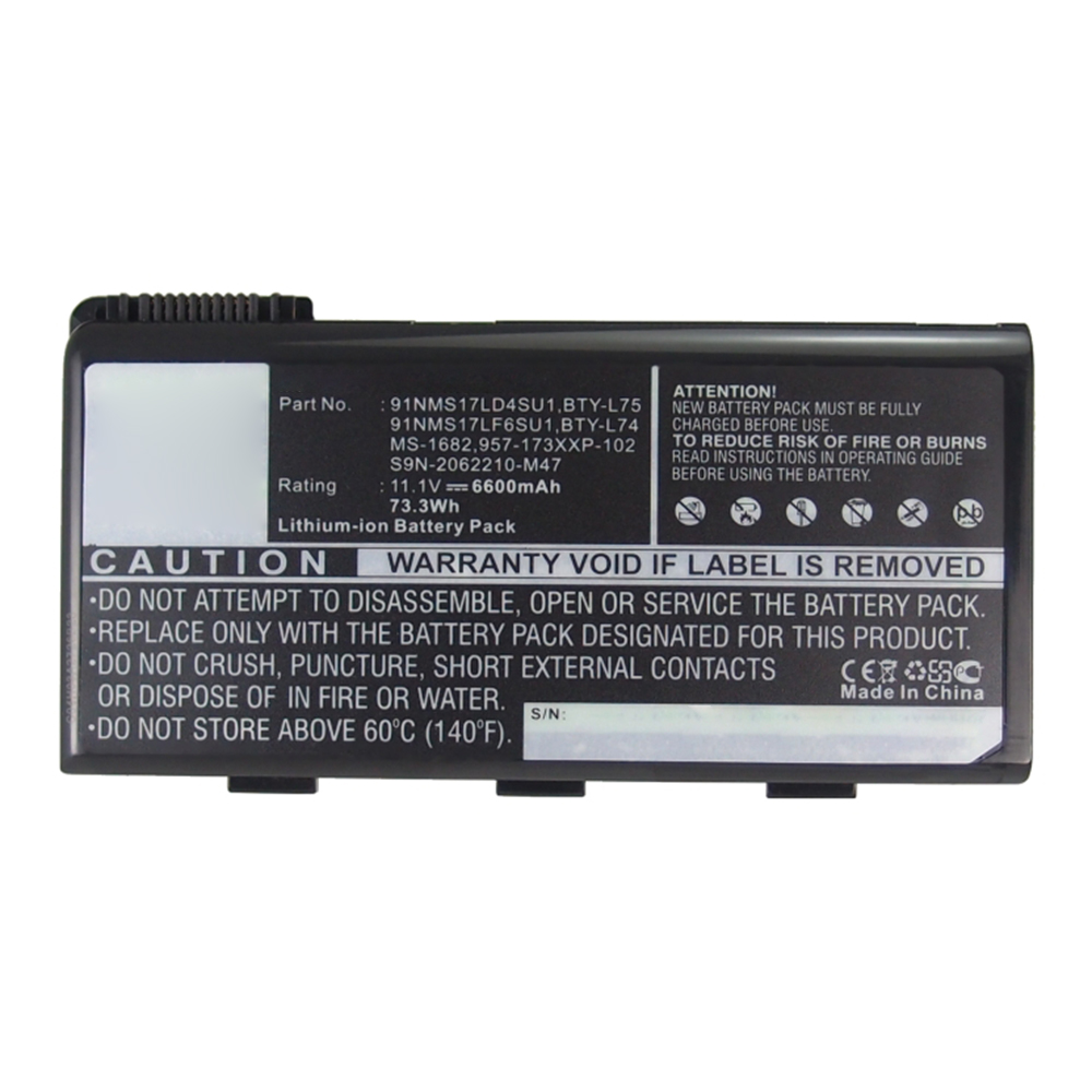 Synergy Digital Laptop Battery, Compatible with MSI 957-173XXP-101 Laptop Battery (Li-ion, 11.1V, 6600mAh)